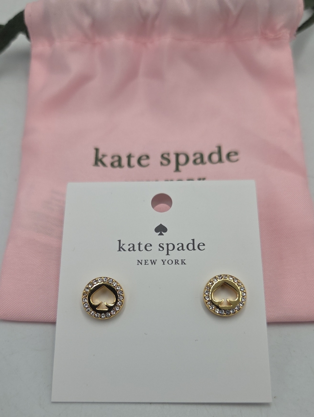 kate spade Spot The Spade Gold Spade Crystal Halo Stud Earrings